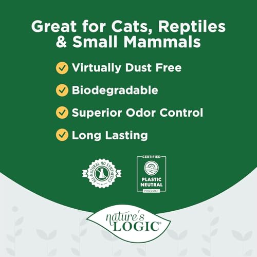 Nature's Logic 100% Natural Pine Pellet Cat Litter - Dust-Free, Unscented, Biodegradable - Safe for Cats, Kittens, Reptiles & Small Pets - Highly Absorbent - 24lb (2,12lb) - size: 12 lb (Pack of 2)