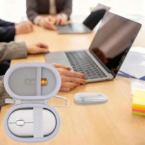 co2CREA Hard Case for Logitech Pebble M350/M350s/M355/i345 Mouse, Off White | Travel Protection, Soft Anti-Static Lining, Hard EVA Shell, Shockproof Dustproof Water Resistant - color: Off White Case