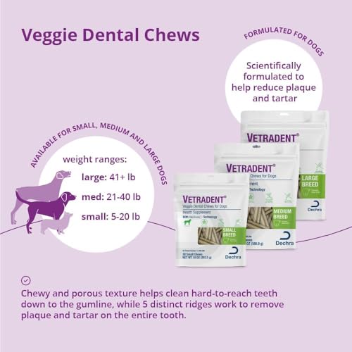 Vetradent® Veggie Dental Chews for Medium Dogs - size: 0.67 Ounce (Pack of 30)