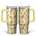 30oz Giraffe Stainless Steel Tumbler with Handle and Straw,Insulated Cup Travel Coffee Mug Water Bottle with Lid and Straw, Animal Lovers Women Gifts - color: Giraffe