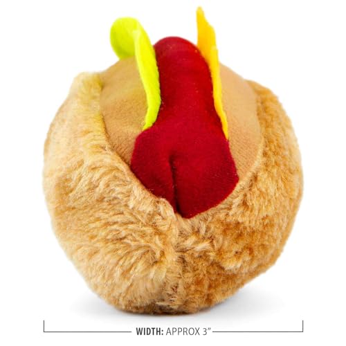 Jeffers Pet Plush Food Themed Dog Toy with Squeaker, 6 inch - Hotdog - color: Brown Hotdog