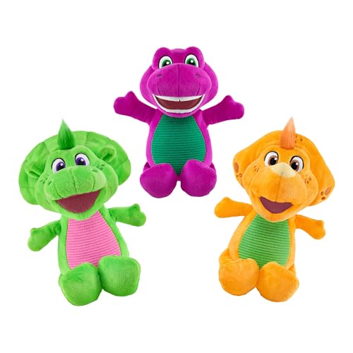 Barney World Toddler Toy 8-Inch Plush Dinosaur Character for Preschool Pretend Play Kids Ages 2+ Years