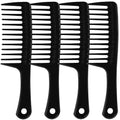 4PCS Wide Tooth Comb, Large Hair Detangling Comb Styling Comb, Professional Women Hair Care Handgrip Comb for Curly, Wet, Long Hair (Black) - color: Black - 4PCS Wide Tooth