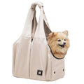 Small Dog Purse Carrier for Puppy Cats Yorkie Chihuahua,Up to 15lbs | Soft-Sided Pet Tote Bag with 4 Large Pockets, Lightweight, Foldable, for Travel Outings Vet (15.4"L×7.9"W×11.8"H, Beige) - color: Beige