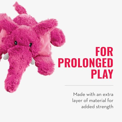KONG Cozie Plush Dog Toy with Squeaker (Elmer The Elephant, Medium) - size: Medium, style: Elmer the Elephant