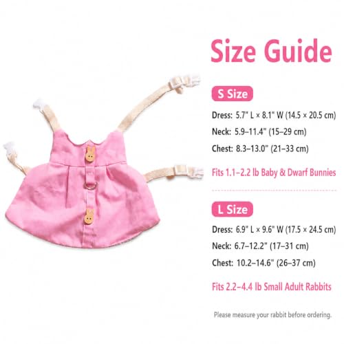 5PCS Rabbit Harness and Leash Set with Dress Hat Bag and Plush Charm for Baby Bunny Guinea Pig Chinchilla, Cute Pink Bunny Clothes Outfit,S,7034-07 - color: Pink, size: S Fits 1.1-2.2lb Baby Bunny Guinea Pig Chinchilla