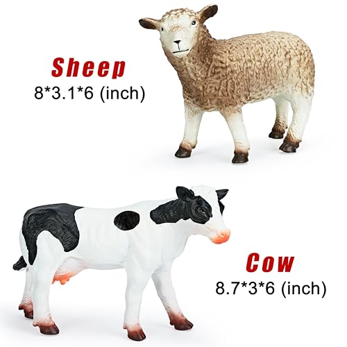 6 Pack Soft Jumbo Farm Animal Toys,Big Realistic Animals Farm Figures for Kids Toddlers Boys Girls 1 2 3 4 5Year Old,Christmas Brithday Gift