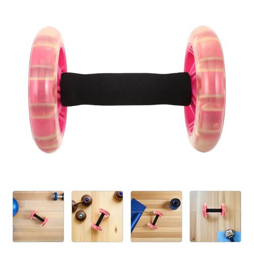 Kisangel 2pcs Dual Ab Roller Wheel, Abdominal Dumbbell Equipment | Sponge Handles for Core Workout Fitness Training Tool for Home Gym Men and Women