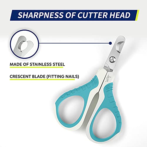 Pet Nail Clippers U07.1, Professional Claw Trimmer, Bended Scissor Special for Cats, Kittens, Dogs, Puppies, Small Animals, White/Pine Green - color: #01 White/Pine Green