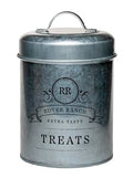 Amici Home Rover Ranch Pet Rover Ranch Metal Treats Canister - Silver 64 Oz - style: Treats