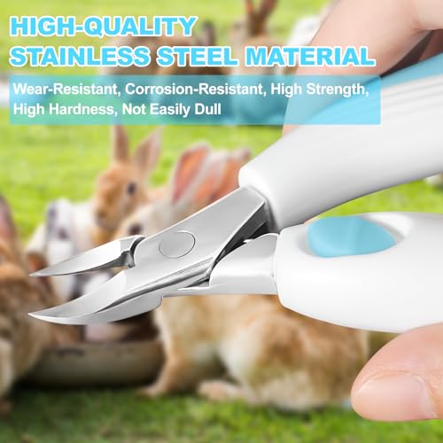 Rabbit Teeth Cutter,Premium Stainless Steel Bunny Tooth Nipper Teeth,5.3inch Tooth Cutter Scissor Sharp and Fast, Safe for Rabbits,for Guinea Pig Chinchilla Bunny Other Small Animals.(Blue)