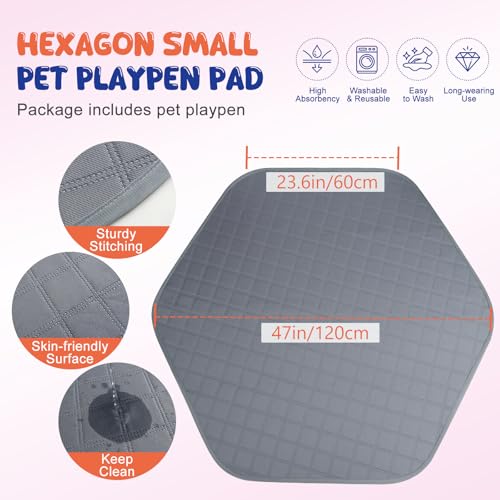 Pawaboo Small Animals Playpen with Pad, Pink + Gray | Waterproof, Reusable Pad, Portable Outdoor Yard Fence, For Chick/Kitten/Puppy/Guinea Pig/Rabbits/Chinchillas - color: Pink + Gray