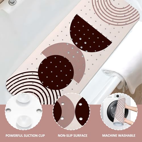 Rainbow Bathtub Mat Non Slip, Baby Bath Mat for Tub Rubber Tub Mat, Kids Bath Mats for Bathroom Modern Abstract Anti Slip Shower Mat with Suction and Drain Holes Machine Washable, 40″X16″ - color: B05, size: 40" x 16" (Rectangular)
