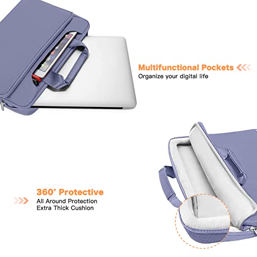 MOSISO 360 Protective Laptop Bag 15.6 inch, 15-16 inch Computer Bag | Compatible with MacBook Air 15 inch/Pro 16 inch, HP,Dell,Lenovo,Asus, Laptop Carrying Case with Strap&Handl, Lavender Gray - color: Lavender Gray, size: 16 inch