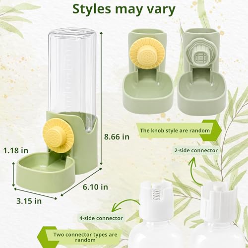 Sugar Glider Cage Water Dispenser Dripless, Non-Drip Water Bottle and Brush, Sugar Glider Accessories, Small Pets Drink Bottle for Rats Gerbils Syrian Hamsters Squirrel (Green)