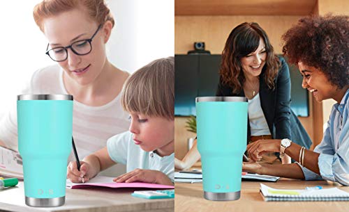 D·S 30oz Mint Tumbler Double Wall Vacuum Insulated Travel Coffee Mug | Double Wall Vacuum Suit Cold and Hot Drink Fits in standard car cup holders With Splash-Proof Lid - color: Mint