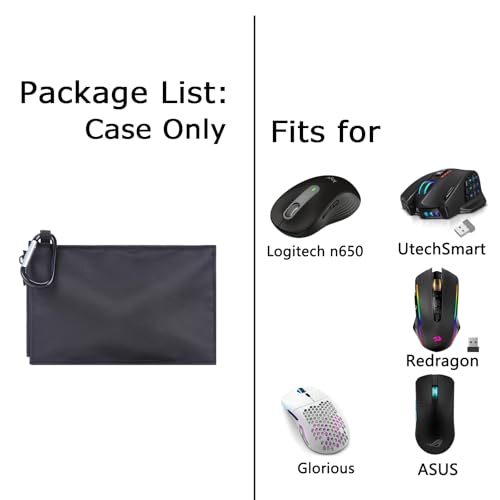 Tourmate Hanging Mouse Pouch for Travel Electronics - Waterproof Nylon Organizer Bag with Carabiner (4.7x3.1in) - Fits Chargers, Makeup, Office Supplies & Gym Essentials (Black)