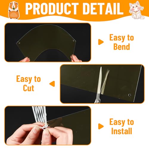 PETKNOWS 12 Pack 11.8 x 8 inch Clear Cage Edge Liner Protection for Rabbit | Plastic Pet Cage Liner, Guinea Pig Habitat Siding, Scatter Guard for Cage, Pack of 12 Pet Cage Guard Accessories, 11.8x8" - color: Brown, size: 30X15 CM