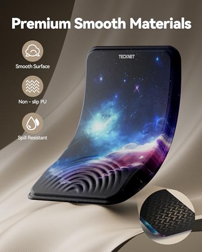 TECKNET Ergonomic Mouse Pad with Wrist Rest, Comfortable Relieves Pain | Built-in Memory Foam and Ergonomic Slope Design Relieves Carpal Tunnel Syndrome Pain, Mousepad for Office Gaming - color: Universe