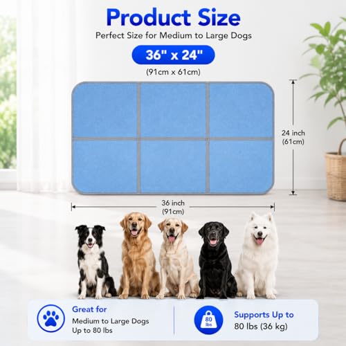 Large Dog Cooling Mat,36x24 in Twice The Ice Sensation | Newly upgraded weaving structure，Polymer ice sensitive material，The ice sensation is twice as strong - size: 36x24 in