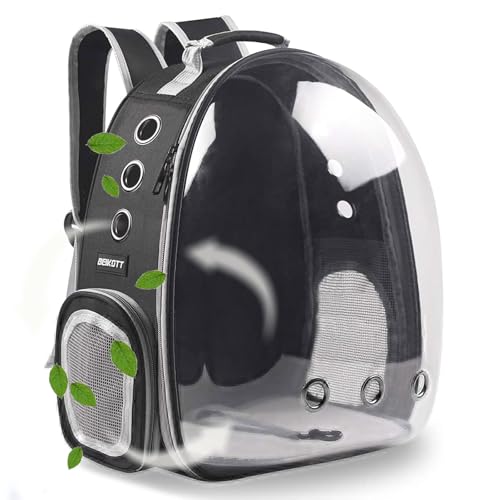 Cat Backpack Carrier, Pet Backpack, Breathable Cat Dog Space Capsule Backpack, Airline-Approved for Small Cats Dogs Birds Bunny Travel Hiking - color: BUBBLE-BK