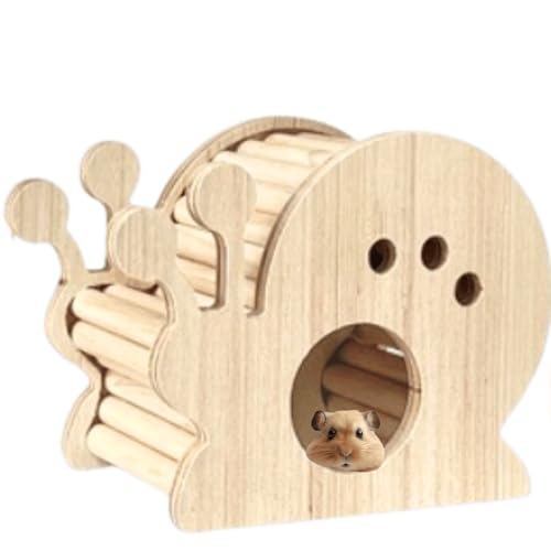 Hamster Wooden Hideout House Natural Wood Pet Rats Climbing Play Hut Hideaway Room for Small Chicken Hedgehogs Chinchilla Habitat Pet Cage Accessories (F) - style: F