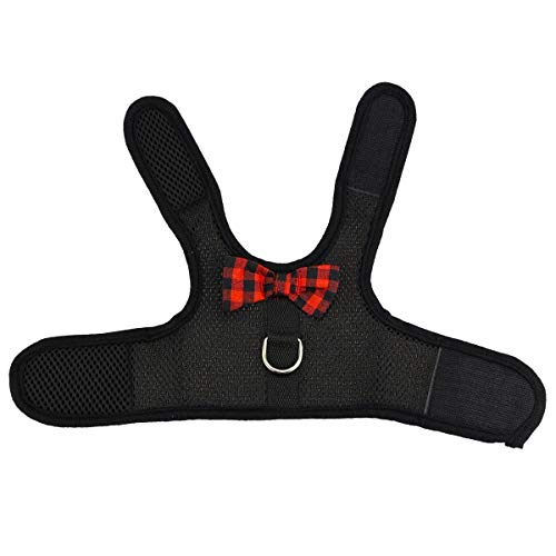 Rabbit Harness with Leash Adjustable Soft Mesh Vest Harness for Bunny Kitten Guinea Pig Rat (S, Black) - color: Black, size: S