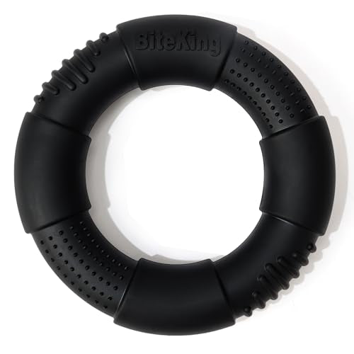 Natural Rubber Dog Ring Toy for Large Aggressive Chewers - Lifetime Replacement - Indestructible Tug Fetch Toy for Large Breed - Durable Tough Dog Chew Toy for Super Chewer, Black - color: Ring Toy - Black