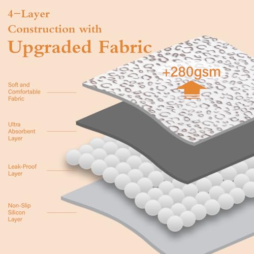 Reusable Puppy Pads, Washable Pee Pads, Leakproof 16"x 30" 2 Pack | High Absorbency Dog Training Pads, Wee Wee Pads With Waterproof Non-Slip Base For Indoor Potty, Crates, Playpen & Senior Dogs - size: 16x30(pack of 2)-Brown