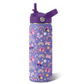 Butterfly Gifts - 18oz Purple Kids Water Bottle with Straw Lid, Stainless Steel Insulated Bottle, Leakproof, BPA-Free, for Girls, School, Travel - Butterfly Rainbow Themed Birthday Gift Cup (1pc) - color: Butterfly1, size: 18 Ounces