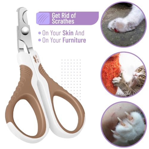 Mr. Pen- Cat Nail Clipper, Stainless Steel | Professional Sharp Cat Claw Trimmer for Small and Medium Cats, Pet Nail Clipper with Sturdy Non Slip Handle - color: Brown
