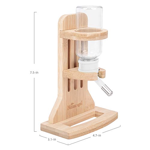 Niteangel Hamster Water Bottle with Stand: 4oz/120ml Capacity & Leak-Proof | Adjustable Height - Far Away Cage Mess & Wet Bedding Water Dispenser for Syrian Dwarf Hamster Gerbils Mice Rat Or Small Pets - color: White