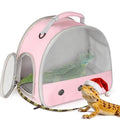 Ventilation Carrier for Bearded Dragon,Guinea Pig Carrier,Guinea Pig Carrier for 2,Reptile Travel Carrier for Lizards Sugar Glider Hedgehog Rat Parrot Birds,Airline Approved Pink - color: Pink