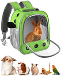 DBNESS Guinea Pig Carrier Backpack, Portable Rabbit Travel Carring Bag for Pet Bunny Chinchilla Bearded Dragon Hamster Parrot Outgoing Pouch Case with Water Bottle Holder & Detachable Pad (Dark Green) - color: Dark Green