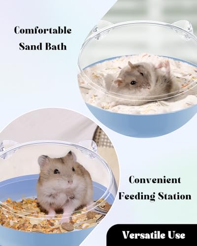 Pawfly Hamster Sand Bath Container, Hamster Sand Bath Box, Hamster Bathtub, Hamster Bathroom, Hamster Toilet, Plastic Dust Bath for Dwarf Hamsters, Syrian Hamsters, Mice, Gerbils & Small Animal, Blue - color: Blue
