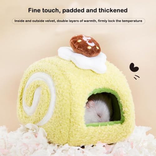 Generic Small Animal Bed, Swiss Roll Shape, Multicolor, Cotton & Velvet, Hamster, Mouse, Chinchilla, 4"D x 3"W x 3"H - color: Chocolate roll, size: Small