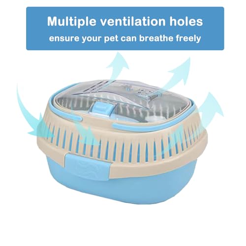 Hamster Carrier Portable Guinea Pig Carrier 13 X 11 X 8 in | Hamster Travel Cage with Ventilation Holes Outdoor Small Pet Carriers for Rat Gerbil Rabbit Hedgehog Squirrel Sugar Glider - color: Blue