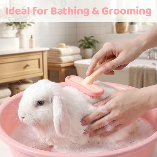 2 Pack Rabbit Brush Pet Grooming Brush for Rabbits Cats | Suitable for Rabbits, Short-Haired Cats, Guinea Pigs, Chinchillas, And Most Small Animals, Helps Keep Their Coat Clean