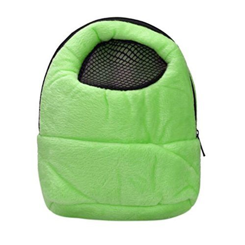 Portable Pet Carrier Bag, African Hedgehog Hamster Breathable Pet Carrier Handbags, Puppy Cat Travel Backpack (M, Green) - color: Green, size: 9.1"L x 5.5"W x 2.4"H