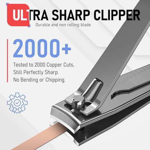 firiKer Nail Clippers with Nail File,Fingernail Clipper,Toe Nail Clippers | Nail Clipper Set ( Gray), Large for Toenails,Small for Fingernails, Used Separately, Ideal Gift for Men and Women - color: Gray