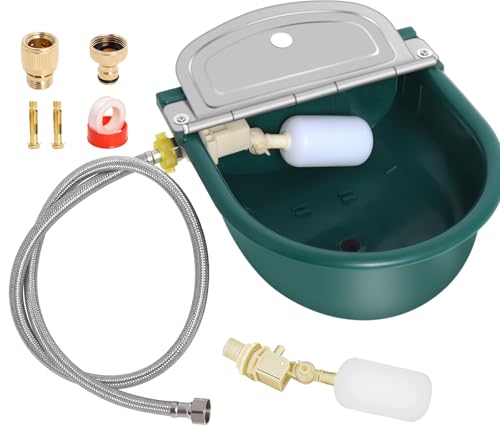 Automatic Water Dispenser for Dogs, Plastic Automatic Dog Water Dispenser | Lightweight Green Plastic Build, Quick Hose Connector, Dual Float Valves, Easy Setup for Continuous Fresh Water Access