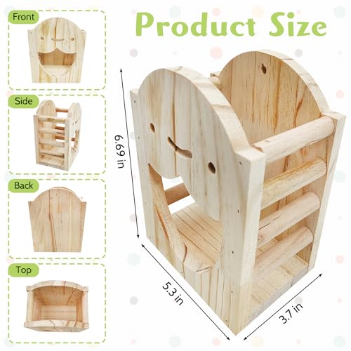 PINVNBY Rabbit Litter Box for Cage Wooden Guinea Pig Hay Rack Feeder Potty Trainer Corner Bunny Litter Box Pet Toilet with Cleaning Set for Guinea Pigs Ferret Rabbits Chinchilla - color: Blue（With hay feeder）, size: S: 11.02 x 8.66 x 5.9 inches (Fixed on