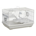 Dwarf Hamster Cage Starter Kit 19x12x12in for Dwarf Hamsters Robo Hamsters | Multilevel Dwarf Hamster Cage with Silent Wheel Ø6", 2 Platforms, 2 Tube Ports, Ladders, Water Bottle, Food Bowl - color: White