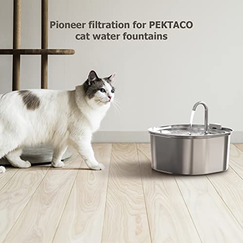PEKTACO Cat Water Fountain Replacement Filters for 3.2L/108oz, 3 Pack | Pre-filter sponges, activated carbon, ion exchange resin, non-woven fabric, captures hair and debris, reduces odors and dirt