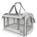GAPZER Pet Carrier for Large Cat Soft-Sided Animal Traveling Bag up to 20lb | Privacy Protection Big Kitten Car Travel Cloth Carry Bag up to 20 lbs, Small Animal Portable Mesh Kennel Cage for Vet Visits - color: Beige
