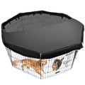 Dog Pen Cover fits All 24" Wide 8 Panels Pet Exercise Pen with Durable Fabric & Mesh Netting, Provide Shade & Security, Dog Playpen Top Cover Indoor Outdoor, Easy to Assemble, Black