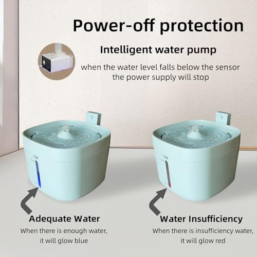 Cat Water Fountain, 2.5L Cat Fountain, Super Silent Pet Water Fountain, Water Dispenser with Smart Pump for Cats, Dogs, Multiple Pets Blue - color: Blue