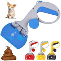 Dog Pooper Scooper for Small & Medium Dogs, 10” x 5” Lightweight Poop Scooper with Ergonomic Comfort Grip, Non-Stick Surface, Portable & Easy to Clean - color: Blue