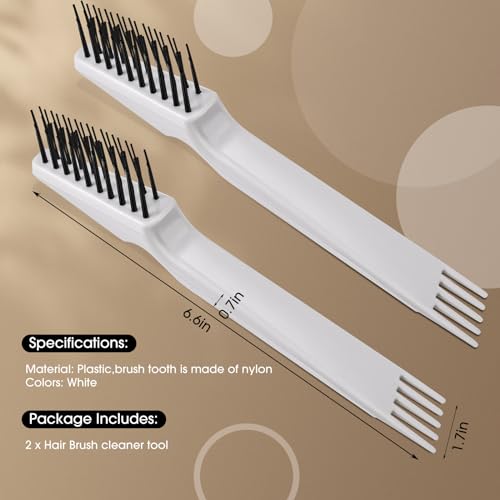 Yaomiao 2 Pcs Hair Brush Cleaner Tool 2-in-1, Gray Hairbrush Cleaner for Removing Hair Dust, Mini Comb for Removing Dirt, Home Salon Use - color: Gray