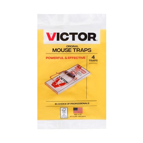 Victor Metal Pedal Sustainably Sourced FSC Wood Snap Mouse Trap - 4 Wooden Traps - M156 - Snap Traps for Mice - Reusable or Disposable Mouse Trap - style: 4 Traps